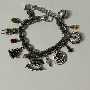 Brighton Silver Tone Christmas Joy Charm Bracelet